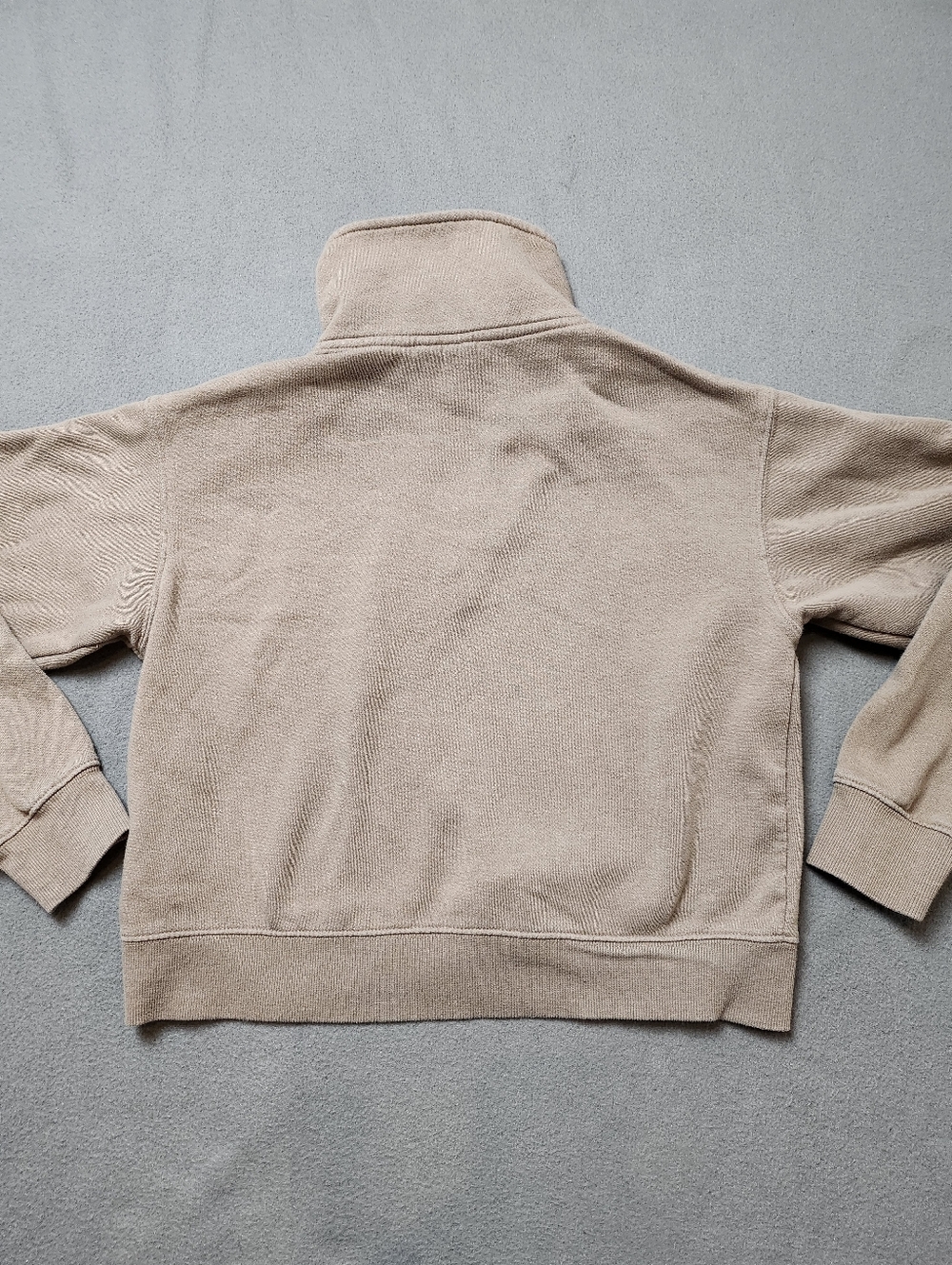 Tentree Beige Quarter-Zip Cropped Sweatshirt Pullover Sz Med - Picture 11 of 15